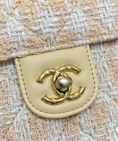 CHANEL Tweed Handle Crush Small Apricot - best quality fake designer bag