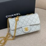 CHANEL Camellia Flap Light Blue - 1:1 premium replica handbag