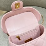 CHANEL Tweed Handle Crush Small Pink - high-end replica designer purse