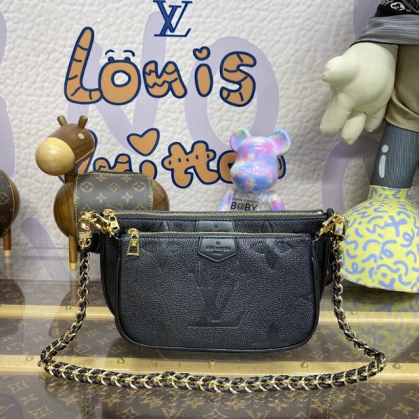 Replica Louis Vuitton Multi Pochette Accessoires Black - 1:1 premium replica handbag