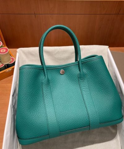 Fake Hermès Garden Party 30Cm Very Jade - 1:1 premium replica handbag