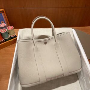 Replica Hermès Garden Party 30Cm Clacier White - premium superclone handbag