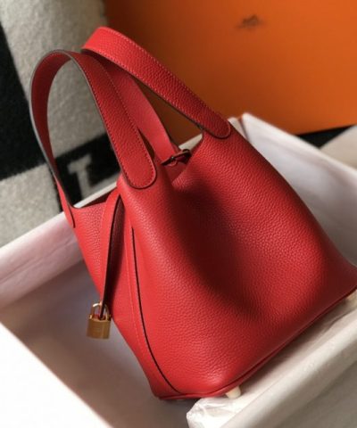 Fake Hermès Picotin Lock Red - top-grade luxury bag dupe