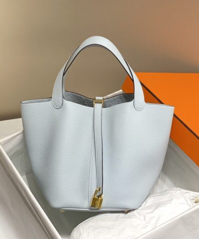Fake Hermès Picotin Lock Holy Grail Blue - top-grade luxury bag dupe