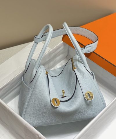 Fake Hermès Lindy Grail Blue - top-grade luxury bag dupe