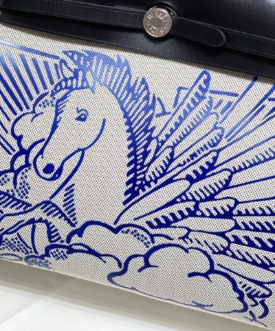 Fake Hermès Herbag 31Cm Blue Horse - 1:1 premium replica handbag