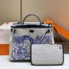 Fake Hermès Herbag 31Cm Blue Horse - premium superclone handbag
