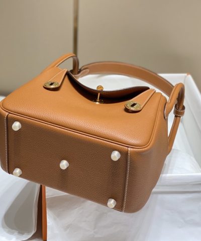 Fake Hermès Lindy Golden Brown - premium superclone handbag