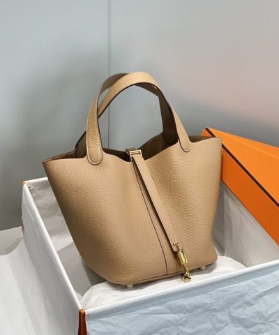 Fake Hermès Picotin Lock Milk Tea - top-grade luxury bag dupe