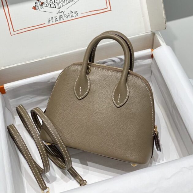 Replica Hermès Mini Bolide – Elephant Gray - top-grade luxury bag dupe