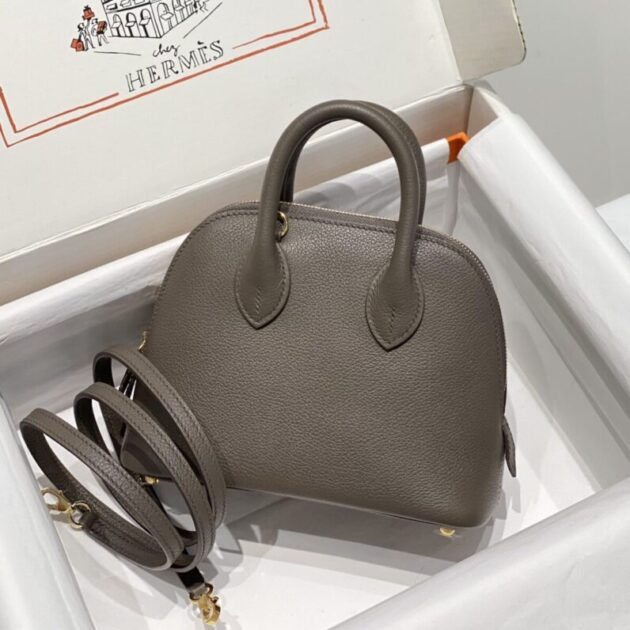 Replica Hermès Mini Bolide – Tin Gray - 1:1 premium replica handbag