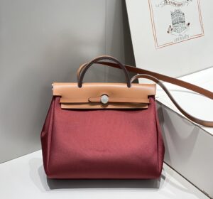 Fake Hermès Herbag 31Cm Bordeaux Red - 1:1 premium replica handbag