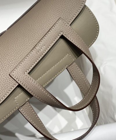 Fake Hermès Halzan Asphalt Gray - premium superclone handbag