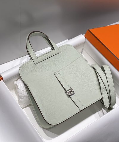 Fake Hermès Halzan Light Green - high-end replica designer purse