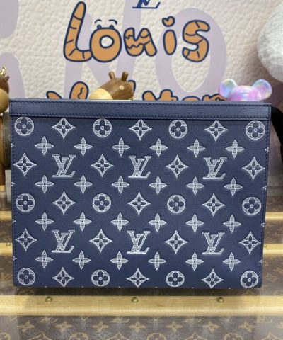 Fake Louis Vuitton Pochette Voyage Dark Blue - elite factory replica handbag