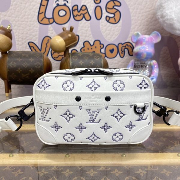 Replica Louis Vuitton Alpha Messenger White Canvas