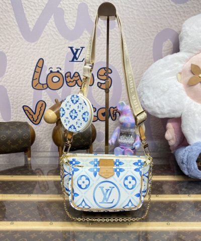 Fake Louis Vuitton Multi Pochette Accessoires White Blue - best quality fake designer bag