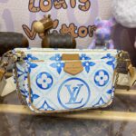 Replica Louis Vuitton Multi Pochette Accessoires White Blue