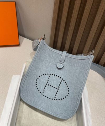Fake Hermès Evelyne II Tpm Linen Blue - best quality fake designer bag