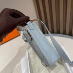 Replica Hermès Evelyne II Tpm Linen Blue - 1:1 premium replica handbag