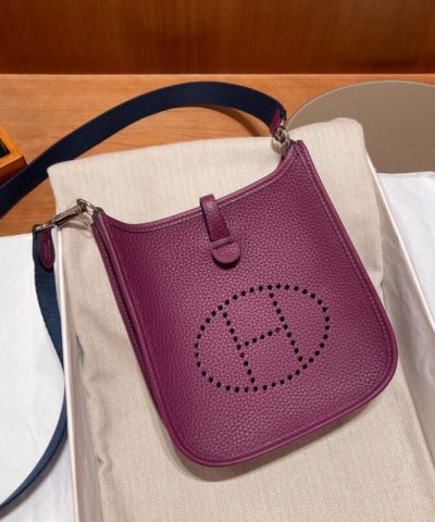 Fake Hermès Evelyne II Tpm Purple - 1:1 premium replica handbag