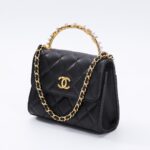 CHANEL 23B Pearl Black Handle Bag