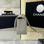 CHANEL Klasická klopová kabelka 20 cm šedá - replika luxusní designové kabelky