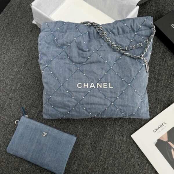 CHANEL 22 Medium Handtas Denim - luxe tas van topkwaliteit
