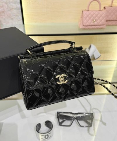 CHANEL 23 Patent Box Bag - affordable luxury replica bag