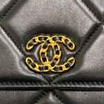 CHANEL 19 Wallet on Chain Black - affordable luxury replica bag
