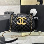 CHANEL 24c Round Shoulder Bag Black - elite factory replica handbag