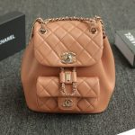 CHANEL 23A Backpack Small Caramel - high-end replica designer purse