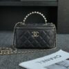 CHANEL 24s Pearl Handle Box Black - affordable luxury replica bag