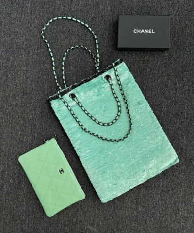 CHANEL Sequin Shoulder Bag Green - 1:1 premium replica handbag