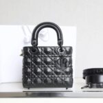 Replica Lady Dior Ultramatte Black Grid Abc