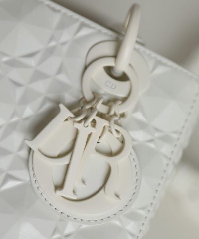 Fake Lady Dior Ultramatte White Grid Abc - elite factory replica handbag