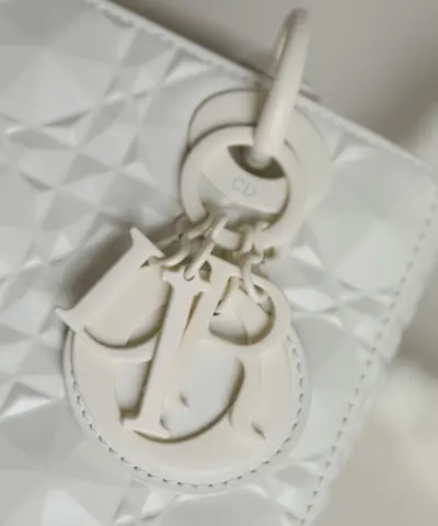 Fake Lady Dior Ultramatte White Grid Abc - elite factory replica handbag