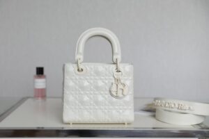 Fake Lady Dior Ultramatte White Grid Abc - elite factory replica handbag