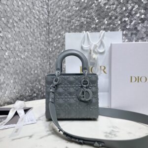 Replica Lady Dior Ultramatte Grey Grid Abc - elite factory replica handbag