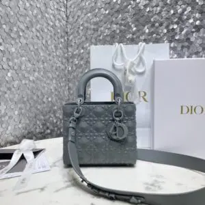 Replica Lady Dior Ultramatte Grey Grid Abc - elite factory replica handbag