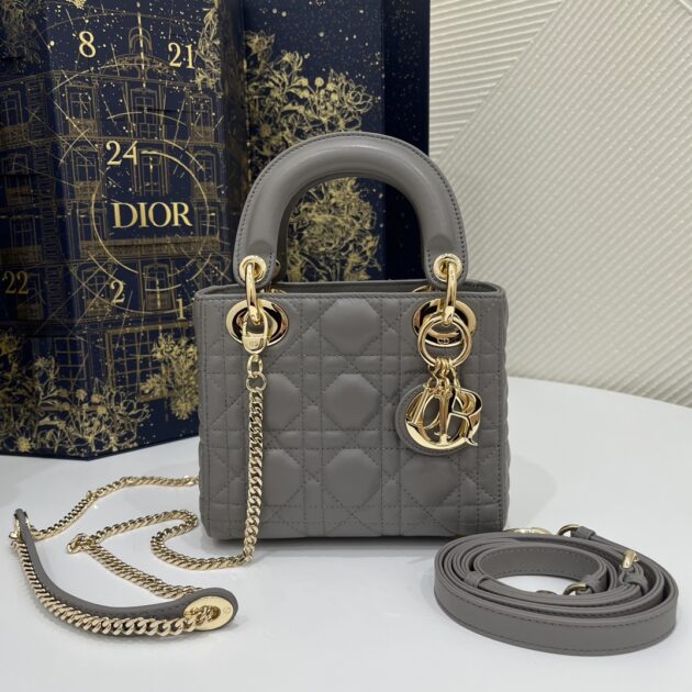 Replica Lady Dior Mini Stone Grey - affordable designer bags