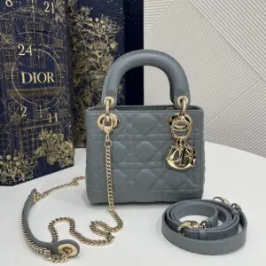 Fake Lady Dior Mini Cloud Grey - high-end replica designer purse