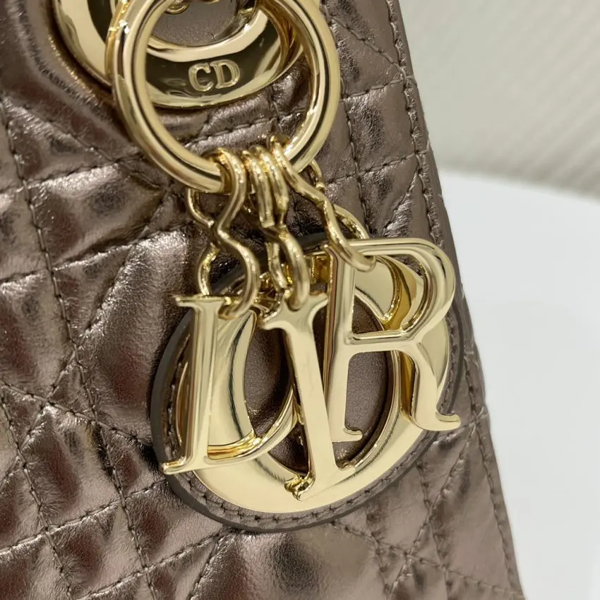 Replica Lady Dior Mini Golden – Tone Metallic - high-quality designer bag dupe