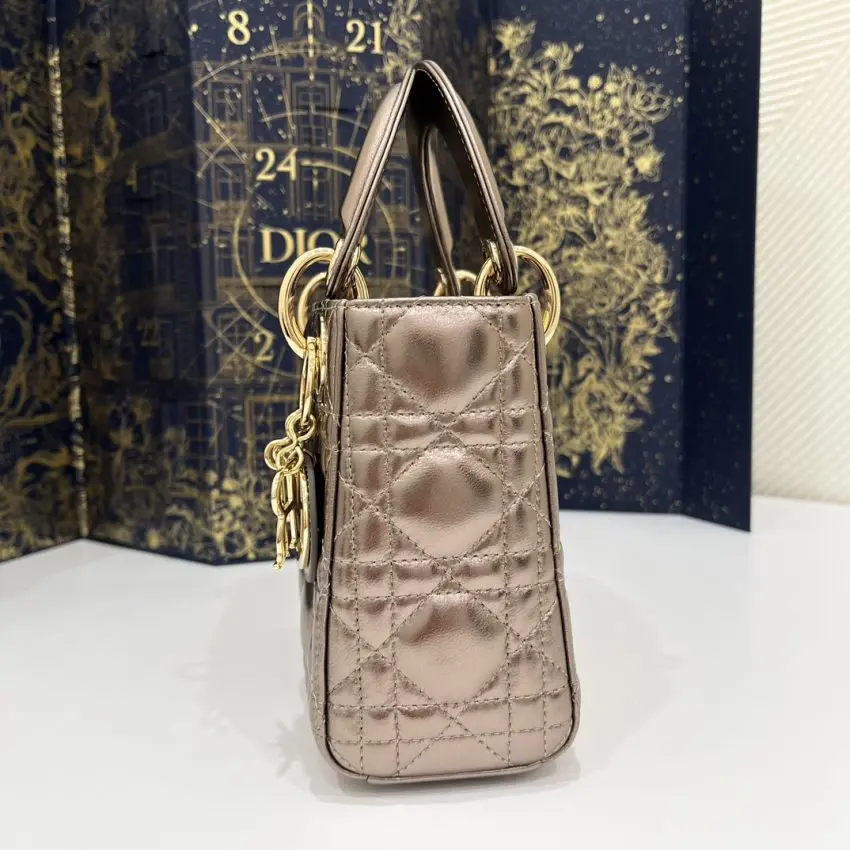 Replica Lady Dior Mini Golden – Tone Metallic - high-quality designer bag dupe
