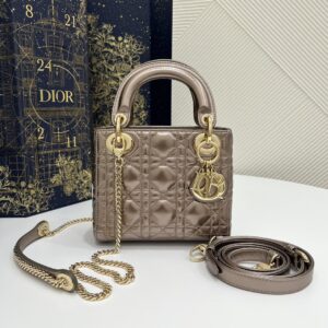 Replica Lady Dior Mini Golden – Tone Metallic - high-quality designer bag dupe