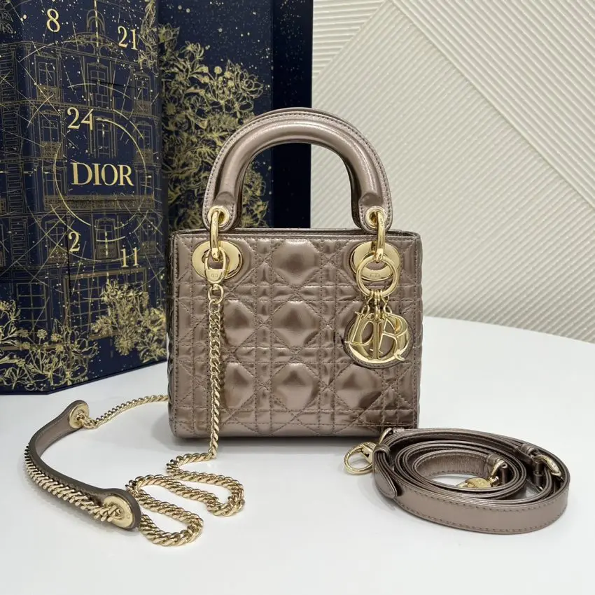 Replica Lady Dior Mini Golden – Tone Metallic - high-quality designer bag dupe