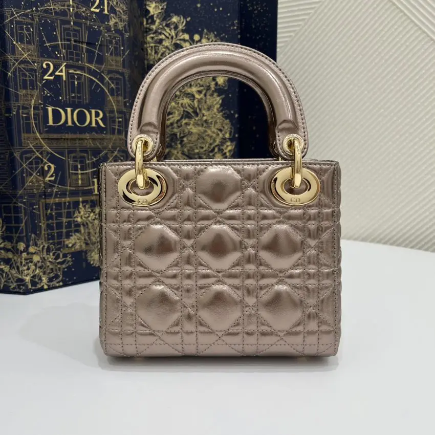 Replica Lady Dior Mini Golden – Tone Metallic - designer handbag clone