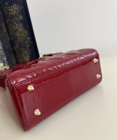 Fake Lady Dior Patent Red Abc - designer handbag clone