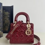 Replica Lady Dior Patent Red Abc - high-quality designer bag dupe