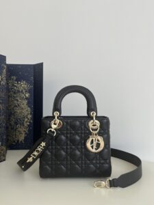 Replica Lady Dior Black Abc - affordable luxury replica bag